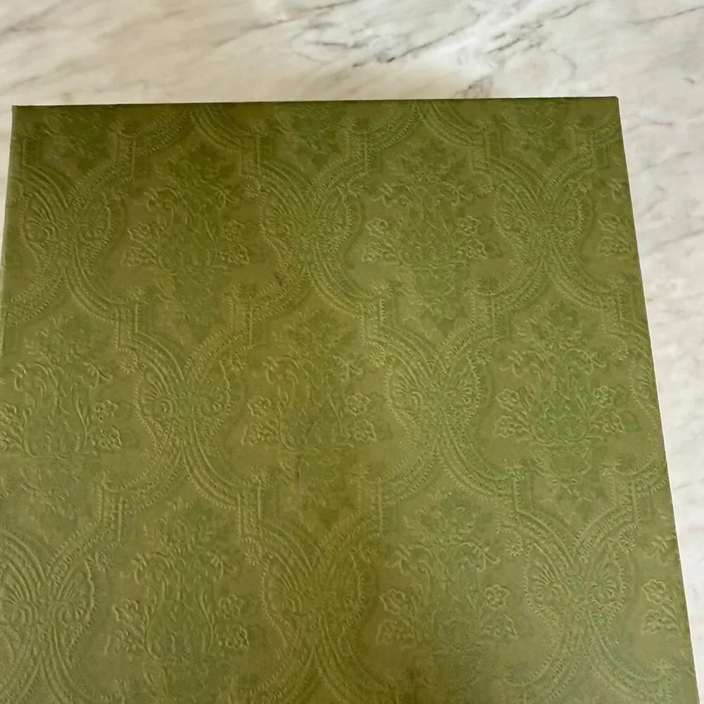 Authentic Gucci Empty Luxury Gift Box Green Embossed Storage Box 14” x 8” x 5”